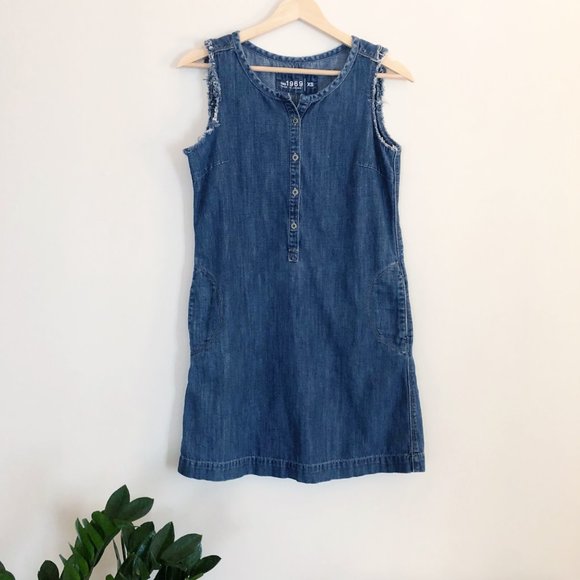 GAP 1969 Denim Shift Dress | XS - Picture 2 of 11